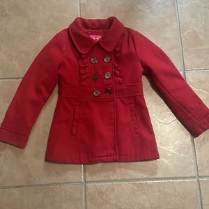 Pink Platinum Girls Dressy Red Pea Coat